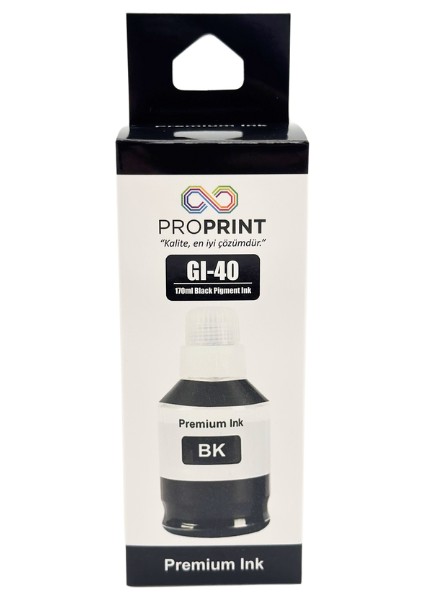 Canon Gı-40 Siyah Muadil Mürekkep 170 ml GM2040-G6040-G5040
