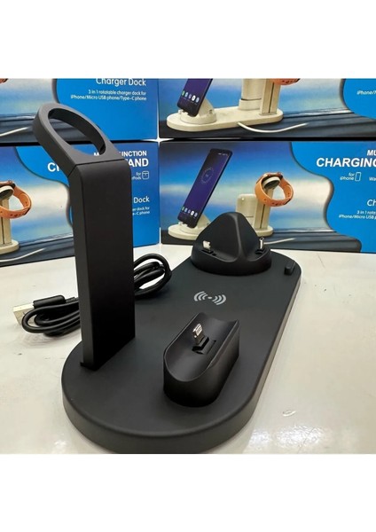 Telefon/akıllı Saat/bluetooth Kulaklık Için Kablosuz Şarj Standı Siyah fiyatları