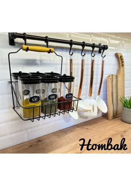 Siyah Retro Sepet ve Askılık,metal