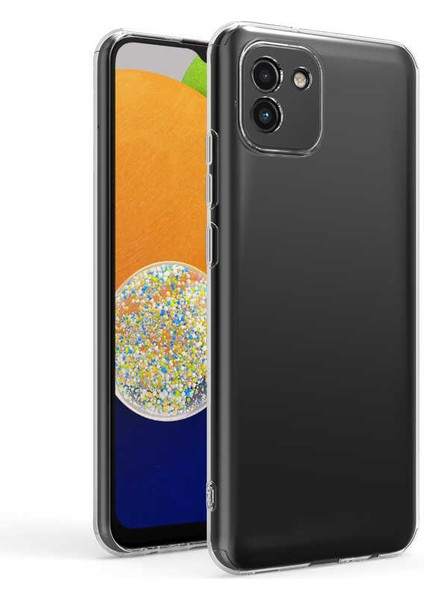 Storepgs Galaxy A03 Kılıf Süper Silikon Kapak-Renksiz
