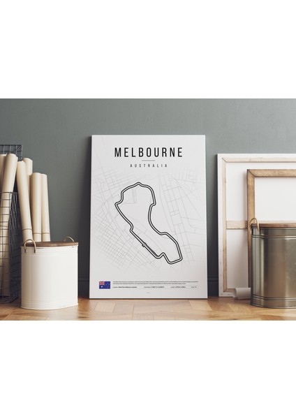 Avustralya Melbourne Formula 1 Pisti Kanvas Tablo F1 Duvar Dekoru Sanatsal Kanvas Tablo