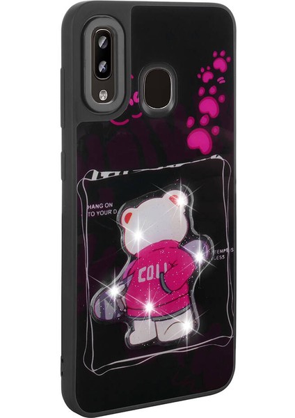 Storepgs Galaxy A30 Kılıf Parlayan Kabartmalı Ikonik Figürlü Amas Silikon Kapak-Beyaz
