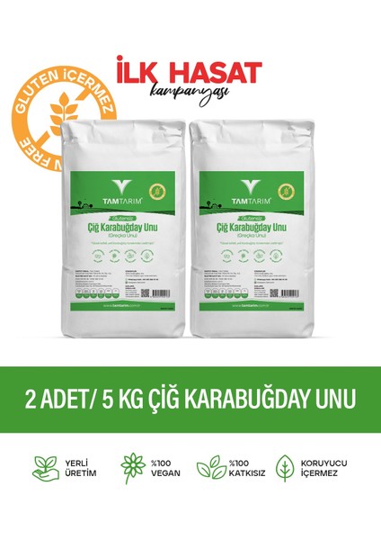 Glutensiz Çiğ Karabuğday 5 kg 2 Adet