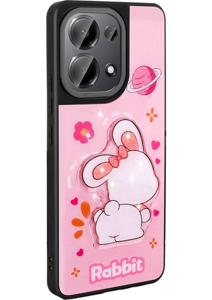 Storepgs Xiaomi Poco M6 Pro 4g Kılıf Parlayan Kabartmalı Ikonik Figürlü Amas Silikon Kapak-Pembe