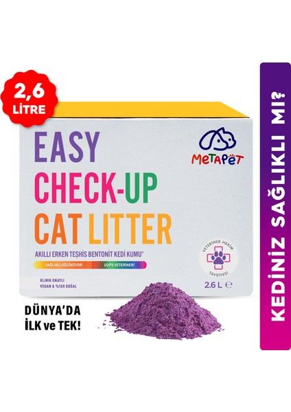 Renk Değiştiren, Erken Teşhis Akıllı Kedi Kumu, Yavru Kedilere Uygun, Doğal Tozsuz Bentonit, 1 Kg.