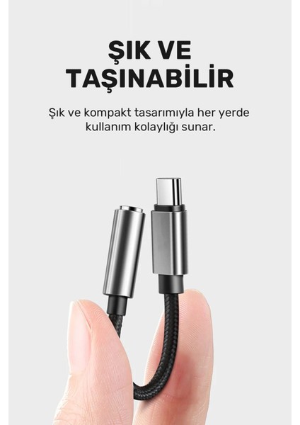 Iphone 15-16 Uyumlu Type-C Kulaklık Aparatı Dönüştürücü Çevirici Örgü Yüksek Kalite Aux fırsatları