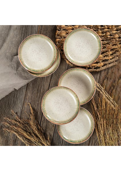 | Perge | 6'lı Porselen Yemek Tabağı Seti (20 Cm)