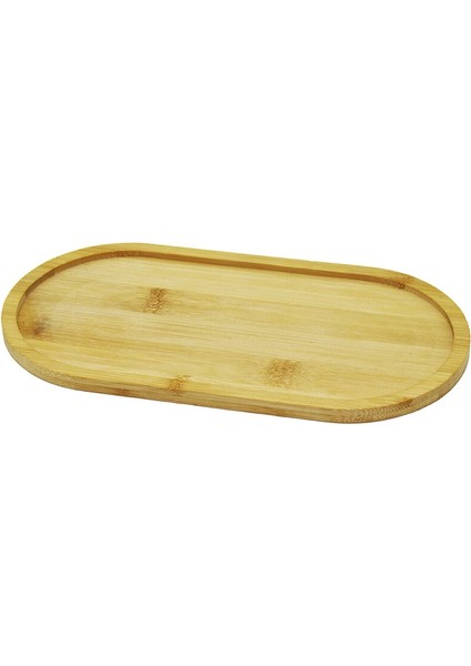 Oval Ahşap Bambu Yağdanlık Altlık 12X23CM