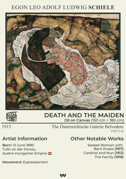 Death And The Maiden Egon Schiele Büyük Boy Poster 50 x 70 cm