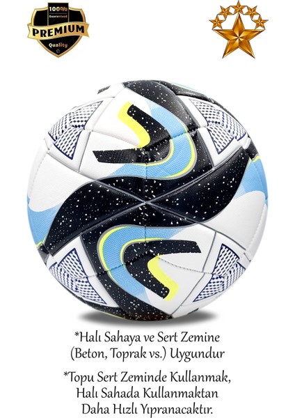 Profesyonel Futbol Topu Turnuva Futbol Topu Dikişli Sert Zemin ve Halı Saha Futbol Topu