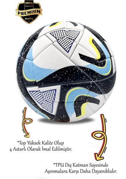 Profesyonel Futbol Topu Turnuva Futbol Topu Dikişli Sert Zemin ve Halı Saha Futbol Topu