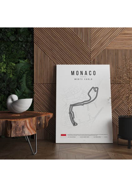 Monaco Formula 1 Pisti Sanatsal Kanvas Tablo F1 Sanatsal Minimalist Duvar Tablosu