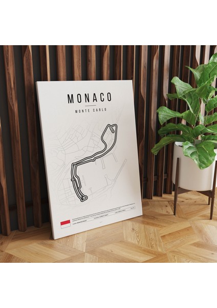 Monaco Formula 1 Pisti Sanatsal Kanvas Tablo F1 Sanatsal Minimalist Duvar Tablosu