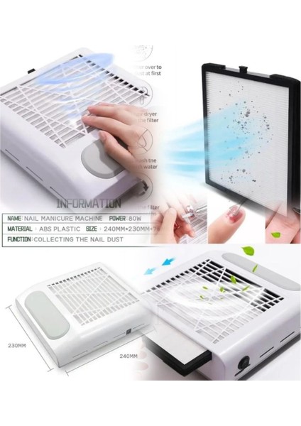 Anil Toz Toplama Makinası - 40 W, Tırnak Manikür ve Pedikür Işlemi Için Etkili Toz Kontrolü! fırsatları