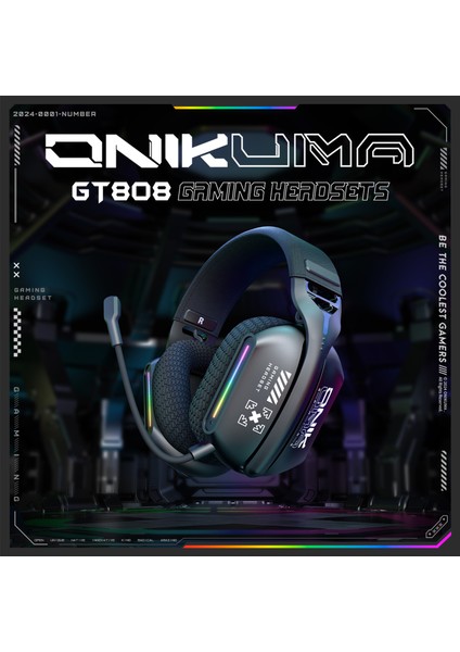 Onıkuma GT808 Üç Modlu Kulaklık 2,4 Ghz Ultra Düşük Gecikmeli Kablosuz Mikrofonlu Oyun Kulaklığı (Yurt Dışından)