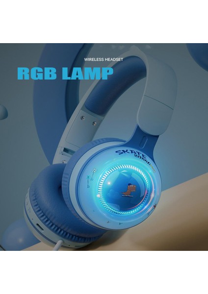 KE21 Kablosuz Bluetooth Kulaklık LED Işık Çocuk Stereo Müzik Kulaklığı, Çıkarılabilir Mikrofonlu (Ce Belgeli)-Yeşil (Yurt Dışından)