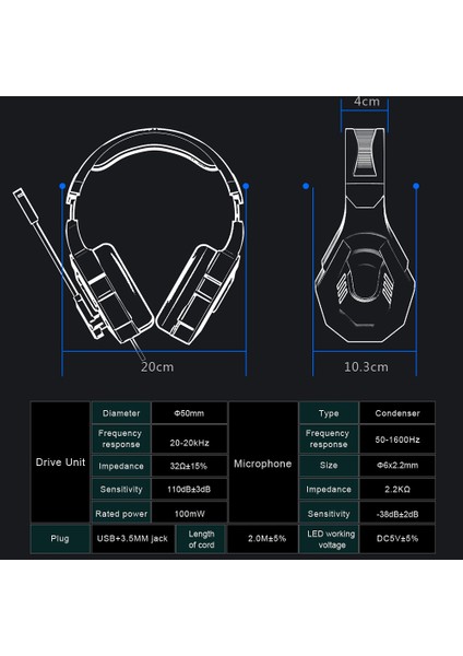 Ovleng GT94 Kamuflaj Stili Kablolu Oyun Kulaklığı Kulak Üstü E-Spor Kulaklık Usb+2x3.5mm LED Aydınlatma Gürültü Engelleyici Mikrofonlu Kulaklık-Camo Gri (Yurt Dışından)