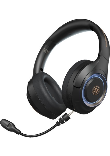 Rock A8 Kablolu ve Kablosuz Kulak Üstü Kulaklık Mikrofonlu Kulaklık Kulak Üstü Bluetooth Stereo Kulaklık - Siyah (Yurt Dışından)