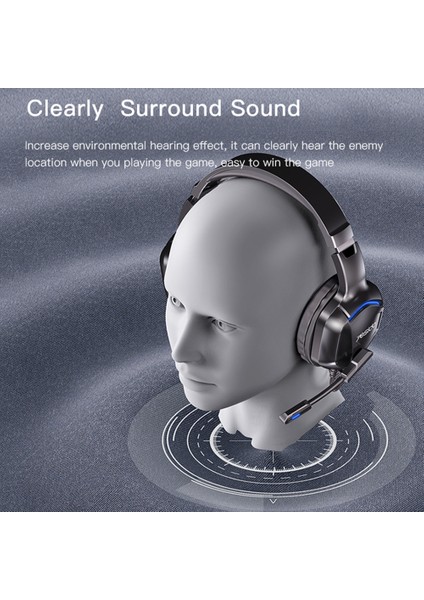 Yesıdo EK01 Stereo Sesli Gaming Headset Mikrofonlu ve LED Işık Tasarımlı Kulaklık (Yurt Dışından)