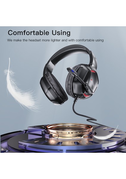 Yesıdo EK01 Stereo Sesli Gaming Headset Mikrofonlu ve LED Işık Tasarımlı Kulaklık (Yurt Dışından)