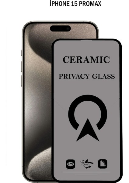 Apple iPhone 15 Promax Ekran Koruyucu Seramik Hayalet Tam Kaplayan Darbe Emici Esd Anti Statik