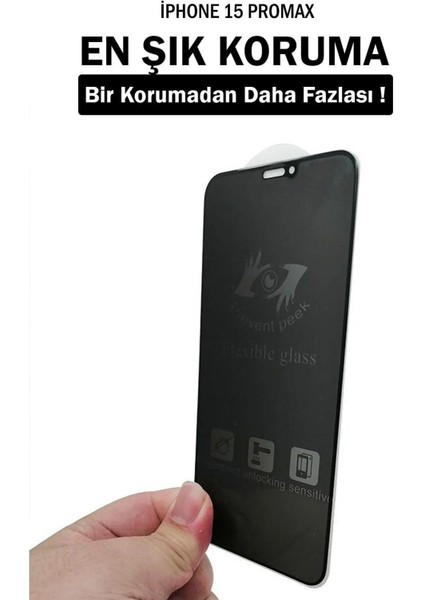 Apple iPhone 15 Promax Ekran Koruyucu Seramik Hayalet Tam Kaplayan Darbe Emici Esd Anti Statik