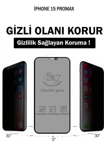 Apple iPhone 15 Promax Ekran Koruyucu Seramik Hayalet Tam Kaplayan Darbe Emici Esd Anti Statik