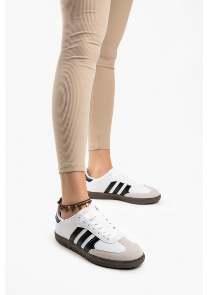 Kadın Günlük Beyaz Siyah Rahat Taban Sneaker fiyatları