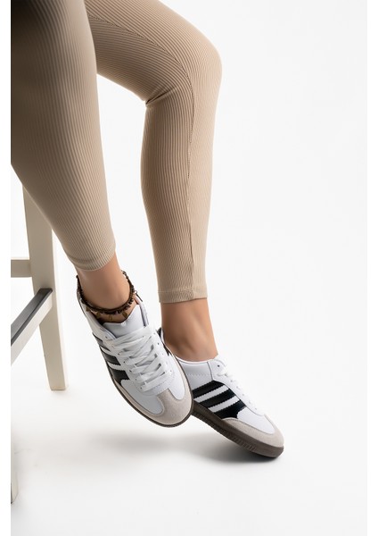 Kadın Günlük Beyaz Siyah Rahat Taban Sneaker indirimleri