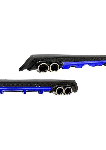 Renault Kangoo 2007-2013 Mavi 4 Krom Egzozlu Difüzör Mat Siyah