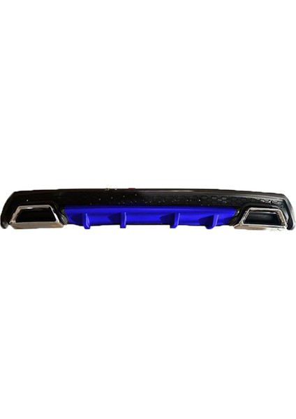Hyundai I20 2009-2014 Mavi Krom Kare Egzozlu Difüzör Mat Siyah