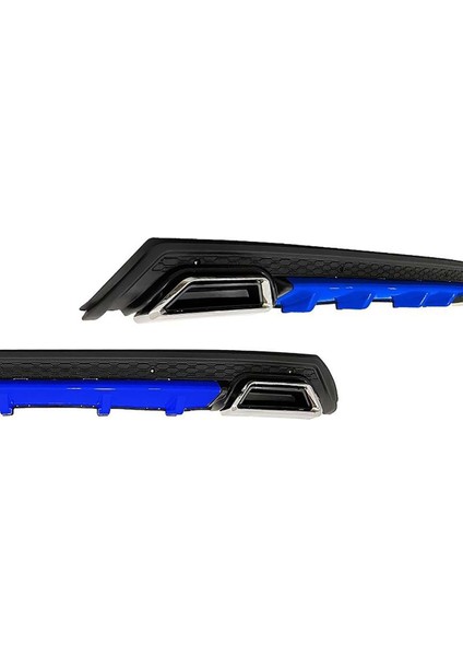 Opel Astra J 2009-2015 Mavi Krom Kare Egzozlu Difüzör Mat Siyah