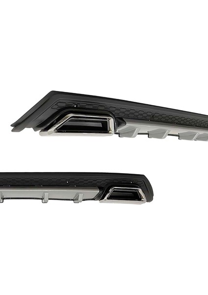 Seat Leon 1998-2005 Gri Krom Kare Egzozlu Difüzör Mat Siyah