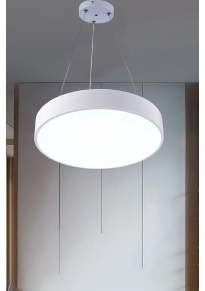 Modern Yüksek Aydınlatmalı Sarkıt LED Avize, Kumandalı Avize, 3 Renk Aydınlatmalı,ofis,salon Avizesi