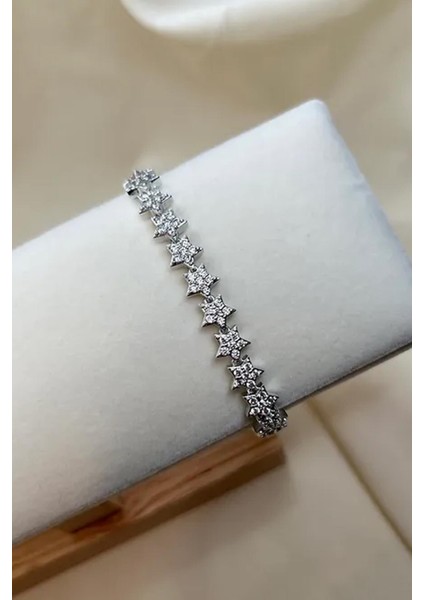 Zirkon Taşlı Yıldız Detaylı Gümüş Vıp Suyolu Bileklik fiyatları