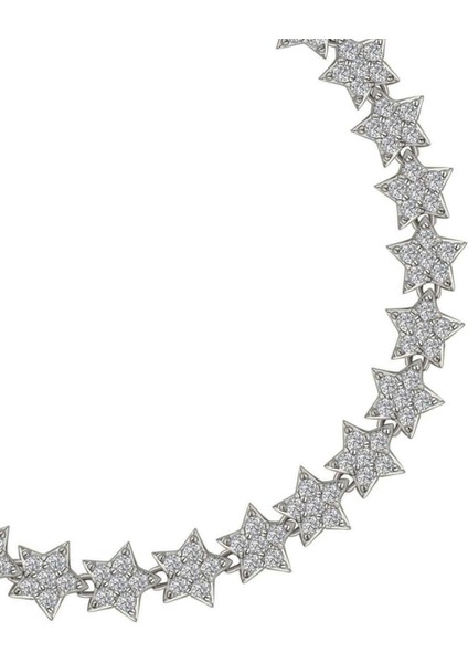 Zirkon Taşlı Yıldız Detaylı Gümüş Vıp Suyolu Bileklik fırsatları