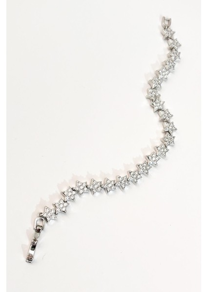 Zirkon Taşlı Yıldız Detaylı Gümüş Vıp Suyolu Bileklik indirimleri