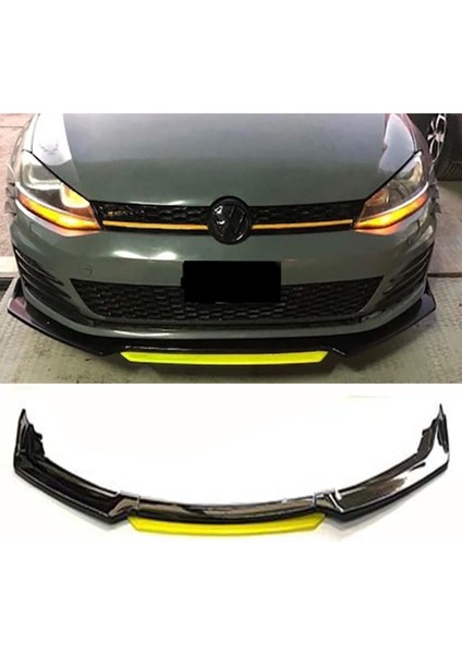 Vw Passat B7 2010-2014 Sarı Şeritli Ön Ek Ön Lip Piona Black 4 Prç
