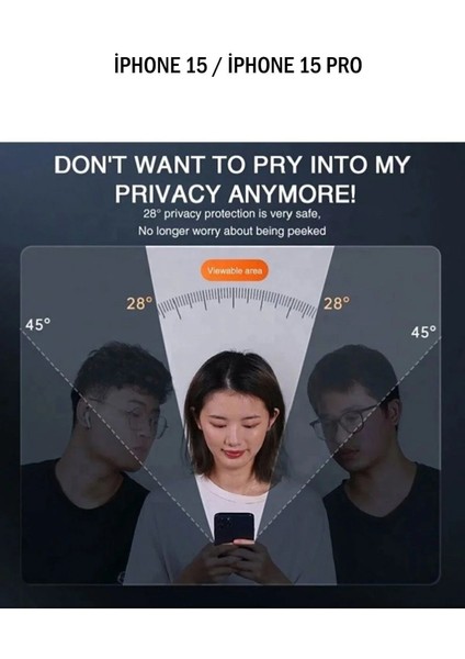 Apple iPhone 15 / 15 Pro Ekran Koruyucu Hayalet Tam Kaplayan Darbe Emici Esd Anti Statik