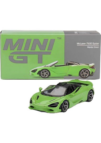 1:64 Diecast Mclaren 750S Spider Mantis Green Model Araba