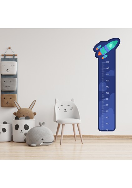Uzay Mekiği Boy Ölçme Cetveli Çocuk Odası Duvar Sticker fiyatları