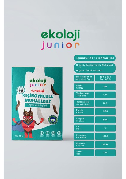 Organik Glutensiz Bebek Muhallebi Keçiboynuzlu 100 gr fiyatları