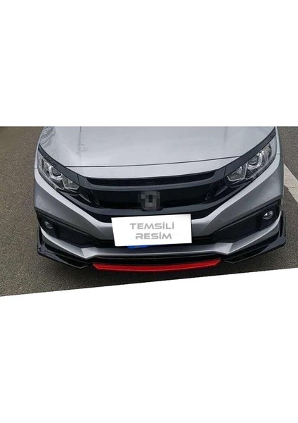 Vw Jetta 2005-2010 Gri Şeritli Ön Ek Ön Lip Piona Black 4 Prç