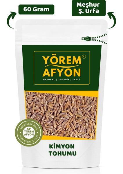 Yörem Afyon Meşhur Şanlıurfa Lezzet Garantili Keskin Kokulu Tane Kimyon Tohumu | 60gr.
