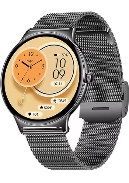 Watch Ultra 5 Amoled Ekran Super Slim Tasarım Waterproof 3 Kordonlu Akıllı Saat Titanyum Siyah