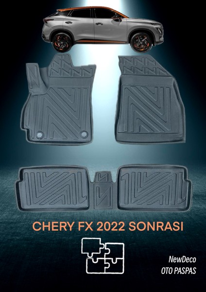 Chery Fx 2022 Sonrasi Için 5,5d Carbon Style Havuzlu Paspas - Tpe Malzeme