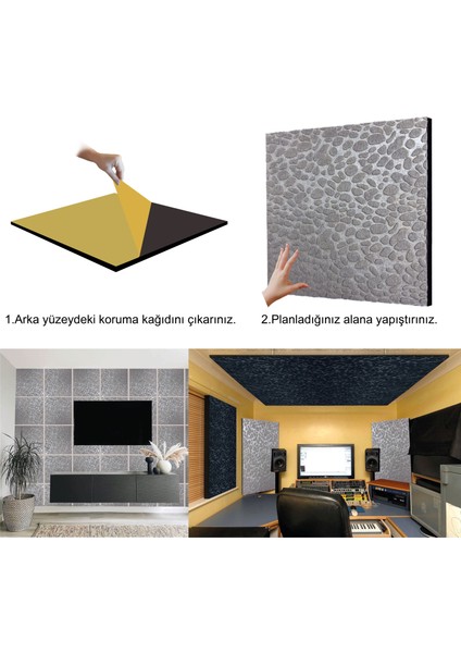 Gri Embos Keçe Ses ve Isı Yalıtım Paneli 40X40 cm