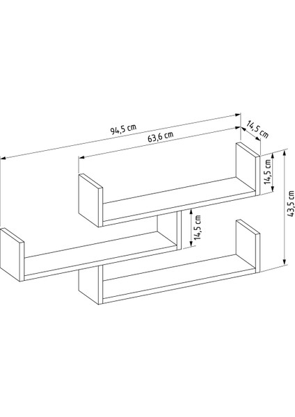 Duvar Rafı Antrasit LD-5000-R27G