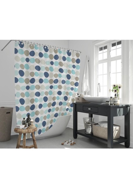 Banyo Perdesi 2 x 120 x 200 Çift Kanat Duş Perdesi 5706