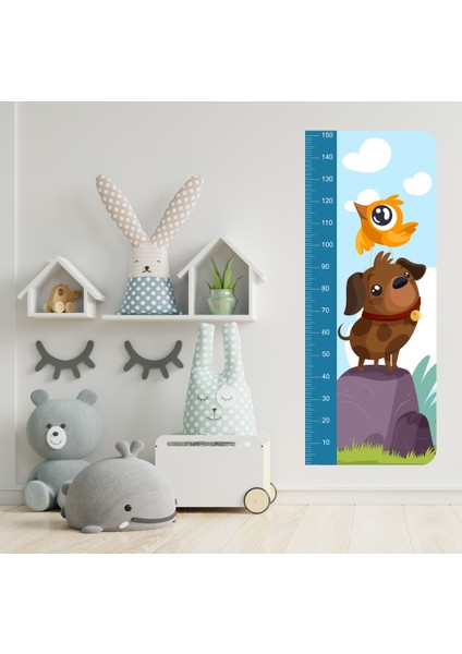 Sevimli Dostlar Boy Ölçme Cetveli Çocuk Odası Duvar Sticker